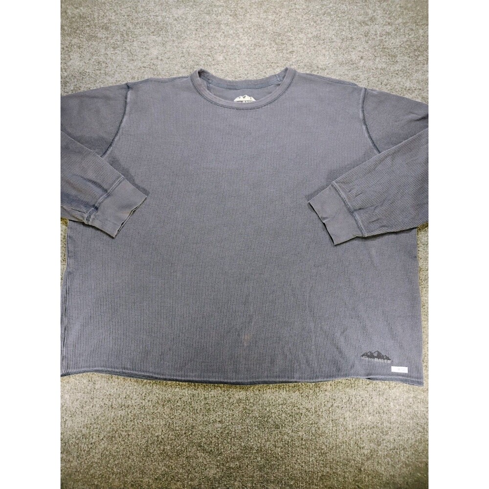 Vintage Mt Bauer Gray Thermal Waffle Knit Shirt Adult Medium Long Sleeve USA